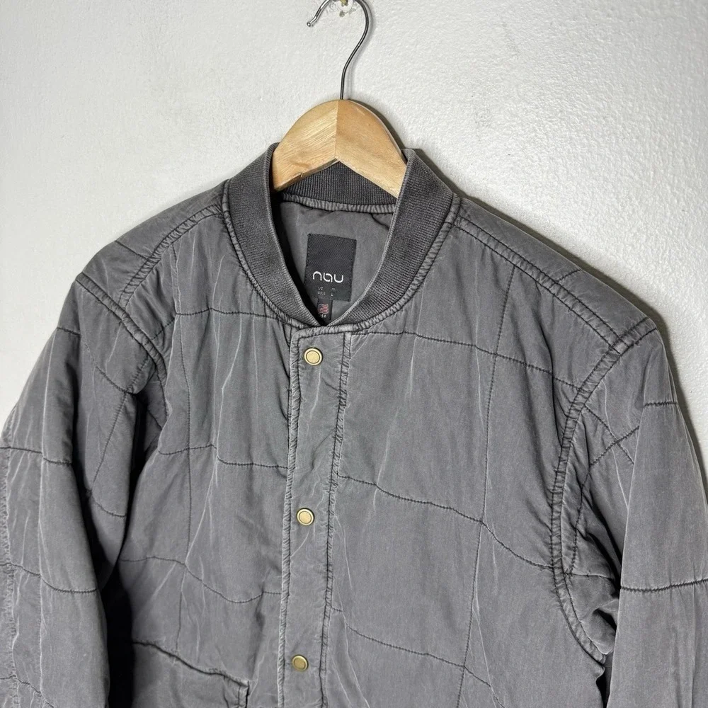 Nau Gray Dyed Square Quilted Padded Jacket Mens US Medium‎ Portland Outdoor Coat